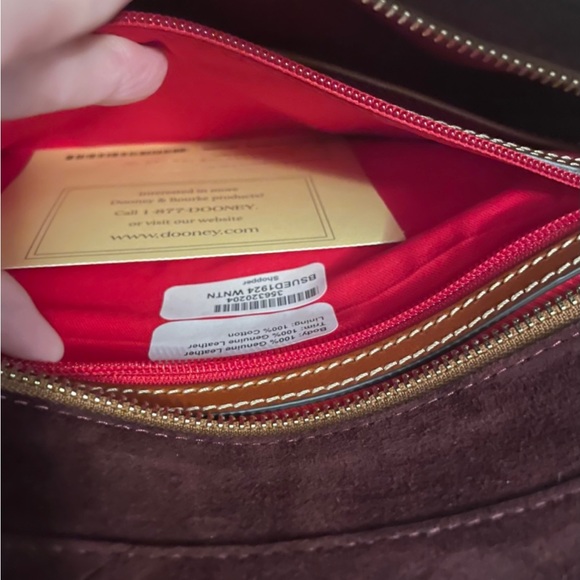 Dooney & Bourke Suede Shopper (Wine color) Zipper closure. Excellent Condition. - Picture 2 of 5